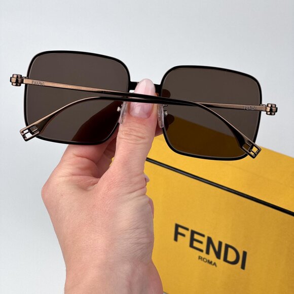 Fendi BAGUETTE  FE40123U 45G Women BRAND NEW Sunglasses Square Metal Pink Brown main image 11